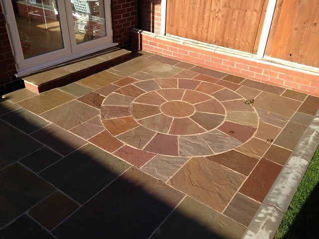 Indian Stone Paving with Circular Design