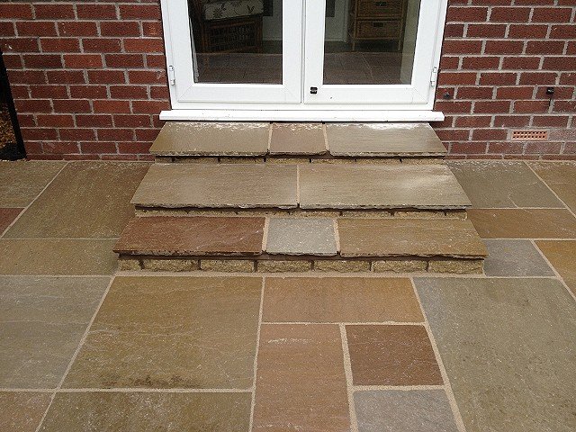 Indian Stone Paving with Steps