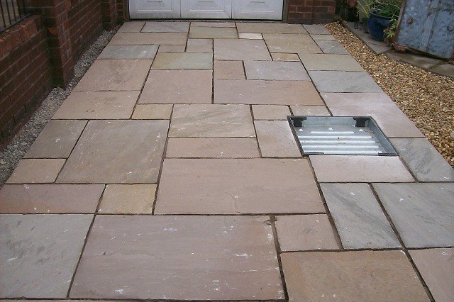 New driveway and seating area in Romiley